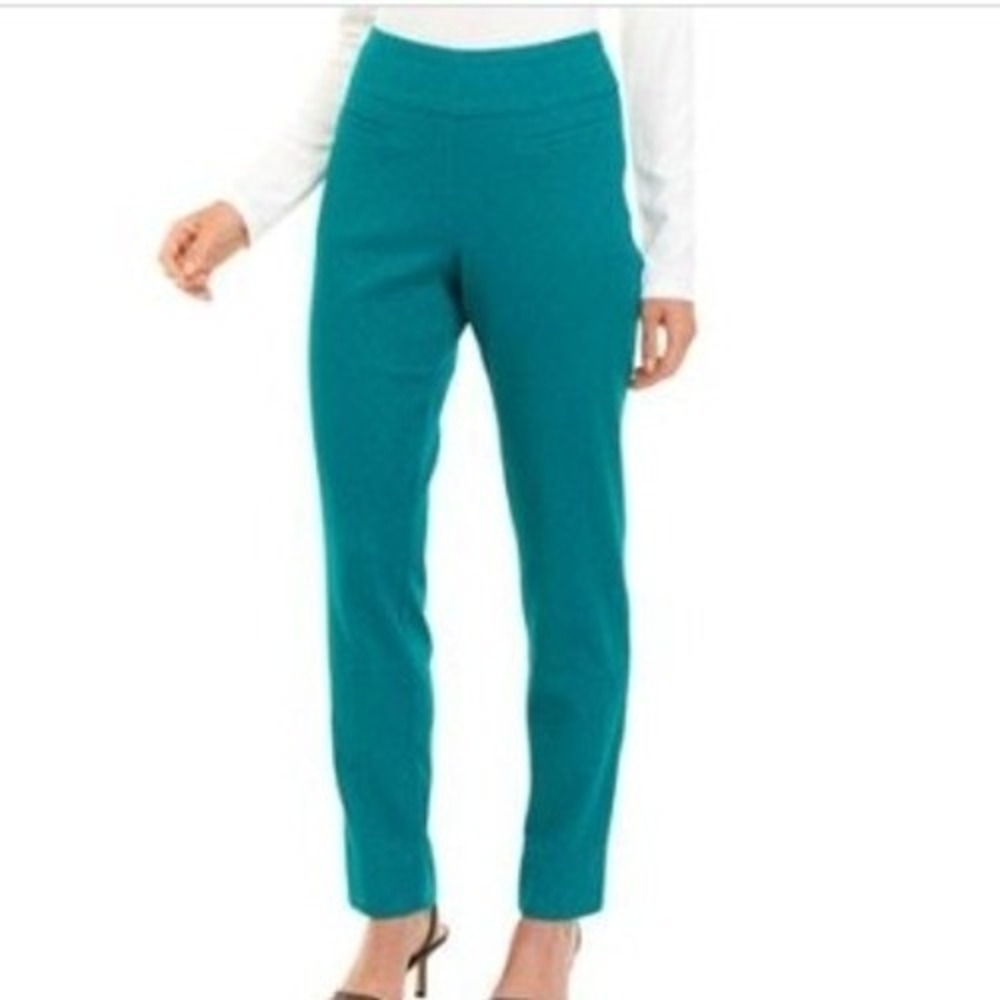 NWT Crown & Ivy Women's Emerald Gem Green Textured Millennium Dress Pants 10
